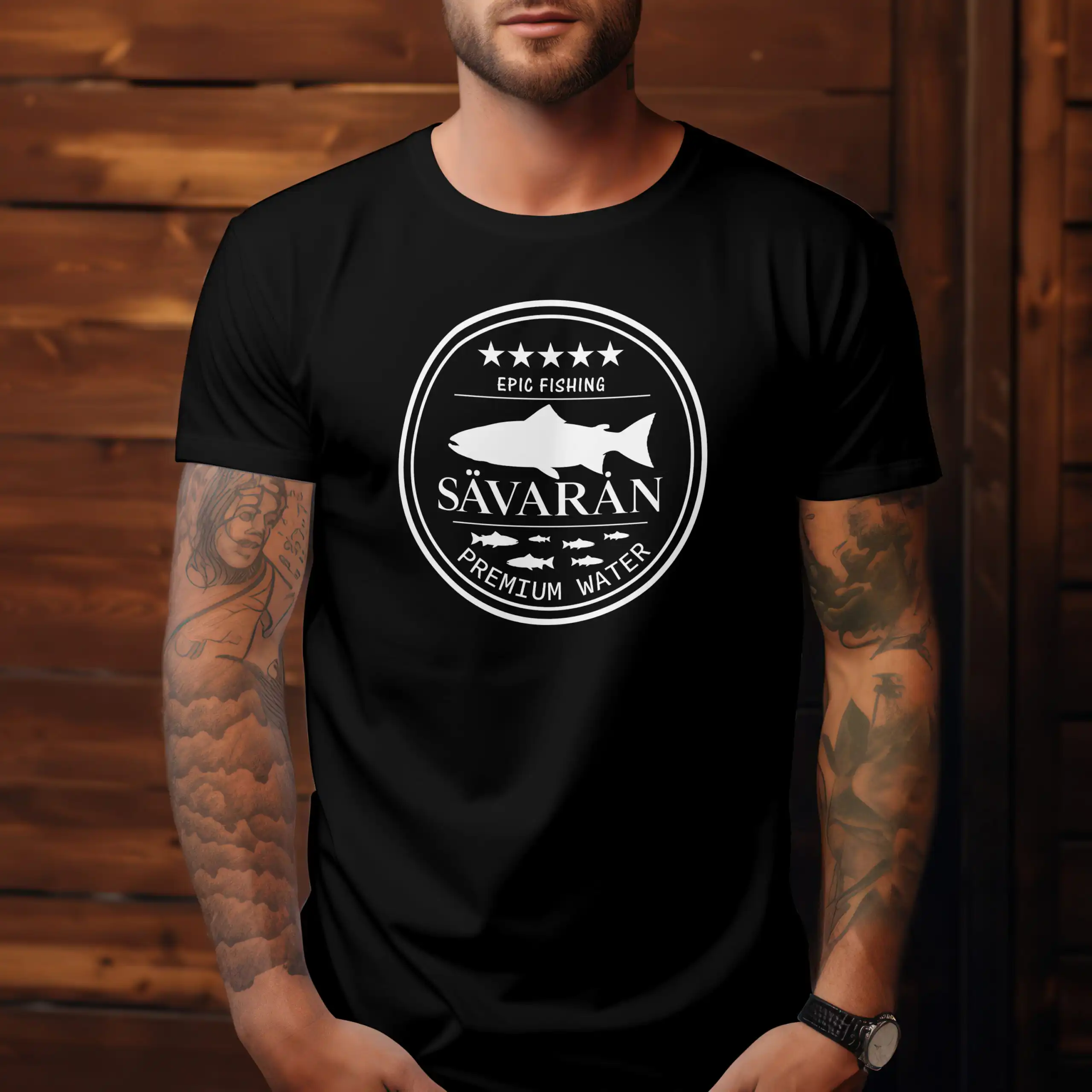 Sävarån svart T-shirt EPIC FISHING